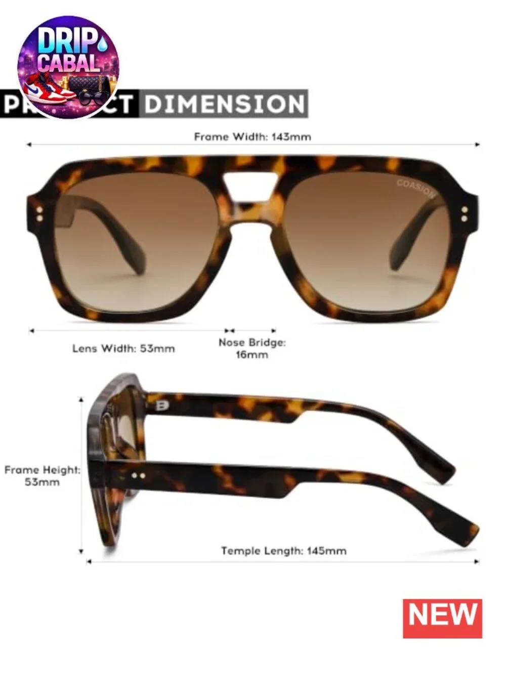 Polarized Square Aviator Sunglasses UV400 Women Men Fashion Shades